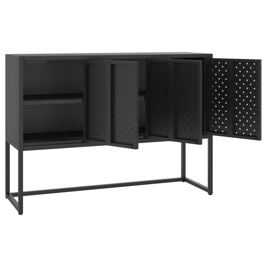Credenza Nera 105x35x75 cm in Acciaio