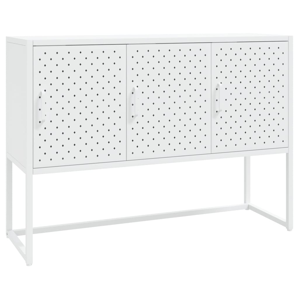 Credenza Bianca 105x35x75 cm in Acciaio