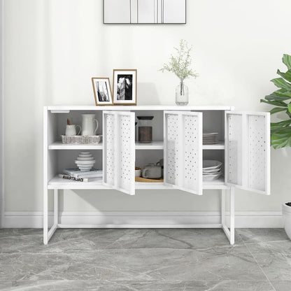 Credenza Bianca 105x35x75 cm in Acciaio