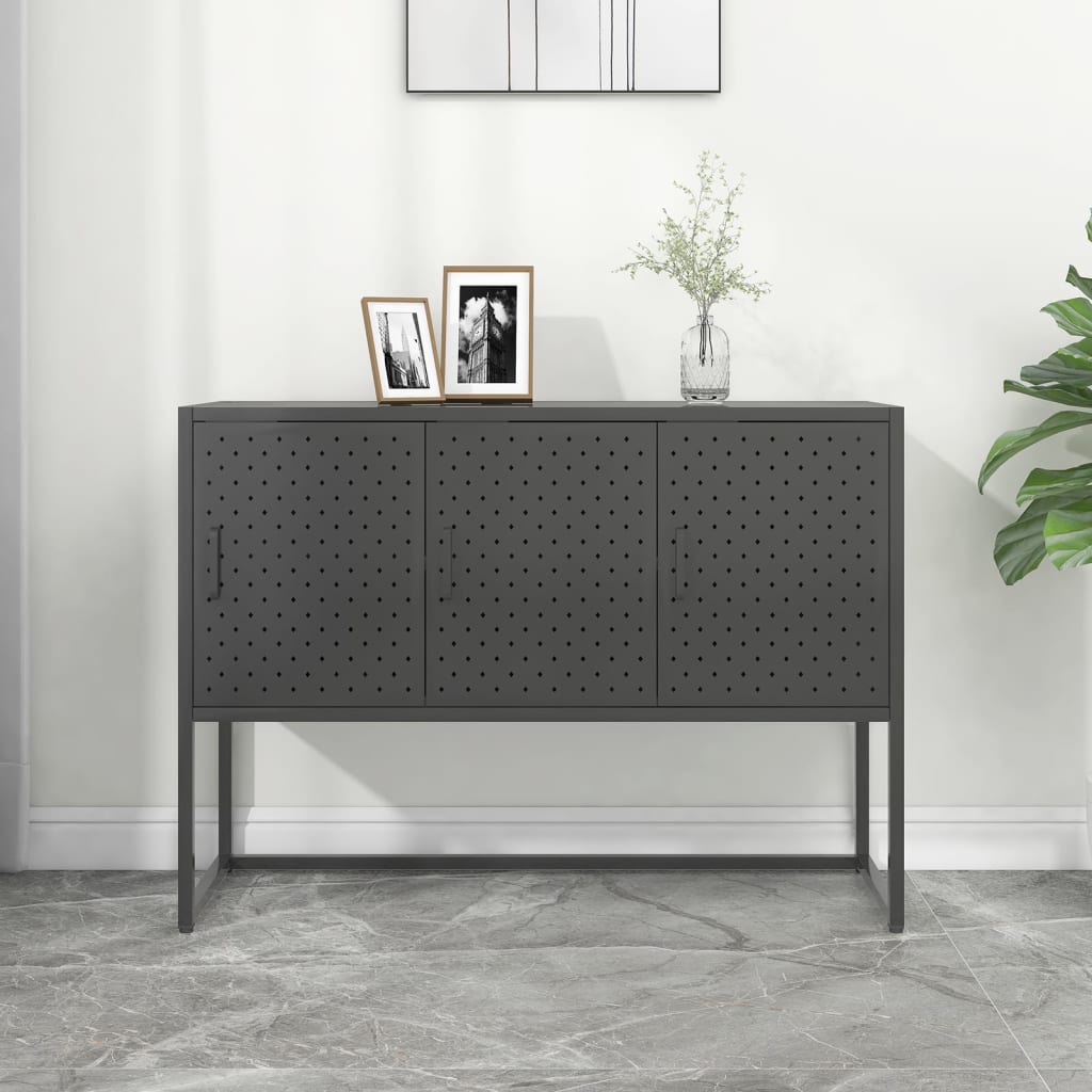 Credenza Antracite 105x35x75 cm in Acciaio
