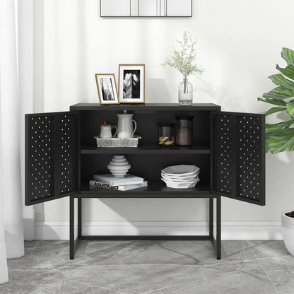 Credenza Nera 75x35x75 cm in Acciaio