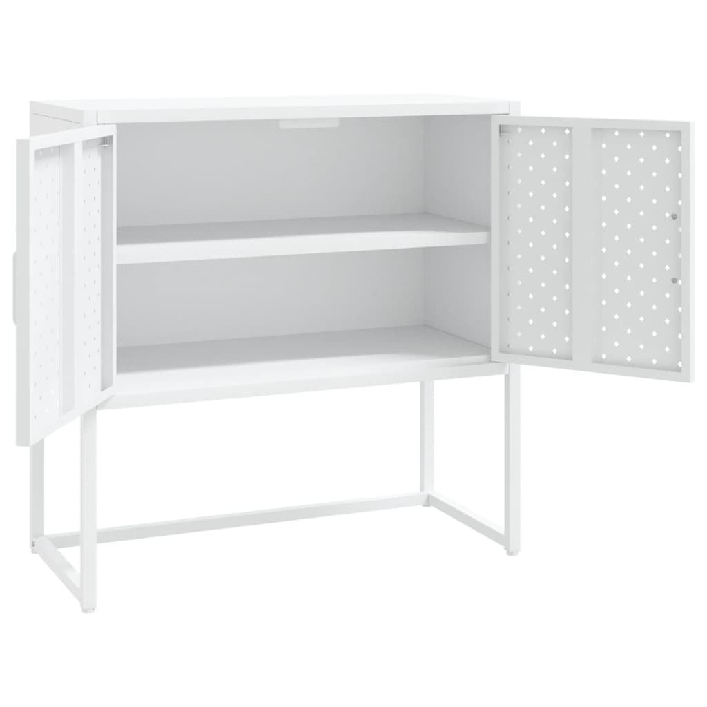 Credenza Bianca 75x35x75 cm in Acciaio