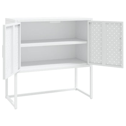 Credenza Bianca 75x35x75 cm in Acciaio