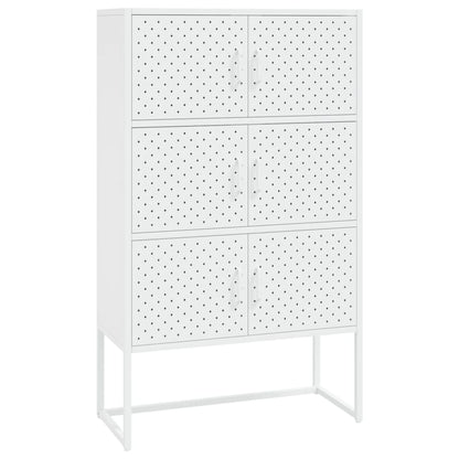 Credenza Alta Bianca 80x35x135 cm in Acciaio
