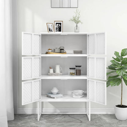 Credenza Alta Bianca 80x35x135 cm in Acciaio