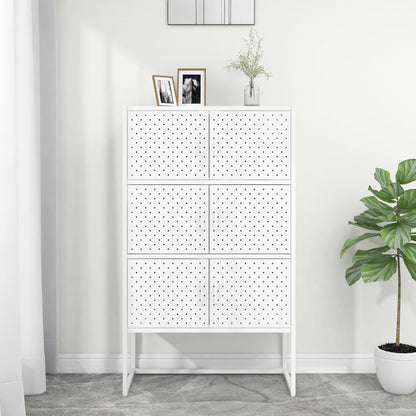 Credenza Alta Bianca 80x35x135 cm in Acciaio