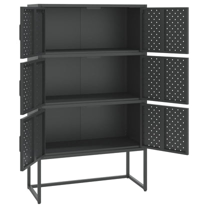 Credenza Alta Antracite 80x35x135 cm in Acciaio