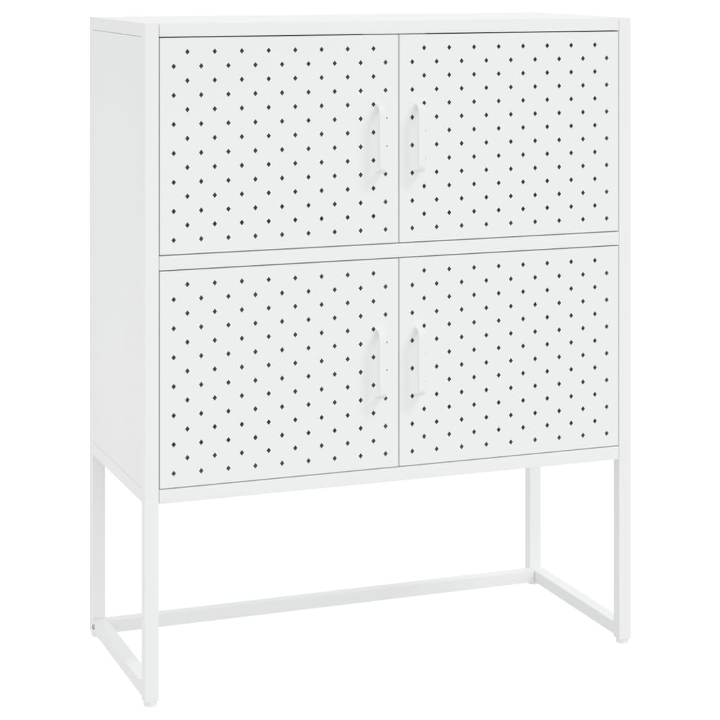Credenza Alta Bianca 80x35x100 cm in Acciaio