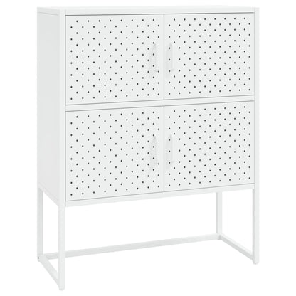 Credenza Alta Bianca 80x35x100 cm in Acciaio