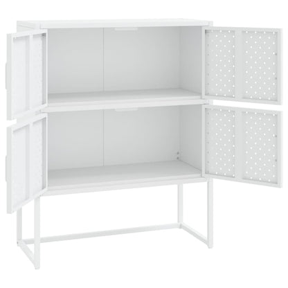 Credenza Alta Bianca 80x35x100 cm in Acciaio