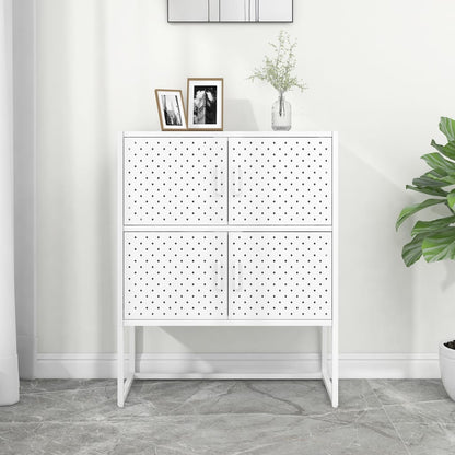 Credenza Alta Bianca 80x35x100 cm in Acciaio