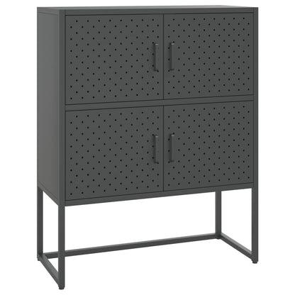Credenza Alta Antracite 80x35x100 cm in Acciaio
