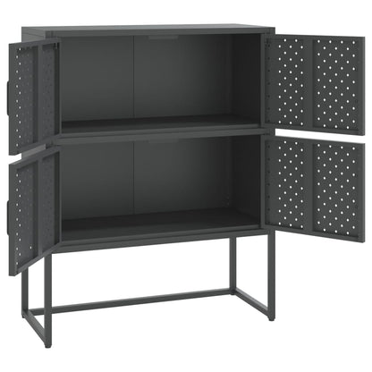 Credenza Alta Antracite 80x35x100 cm in Acciaio