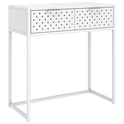 Tavolo Consolle Bianco 72x35x75 cm in Acciaio