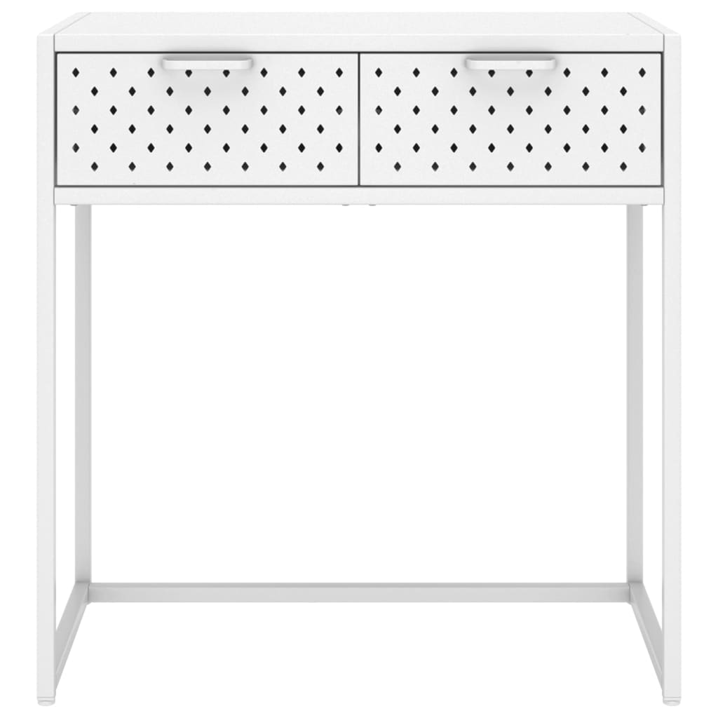 Tavolo Consolle Bianco 72x35x75 cm in Acciaio