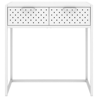 Tavolo Consolle Bianco 72x35x75 cm in Acciaio