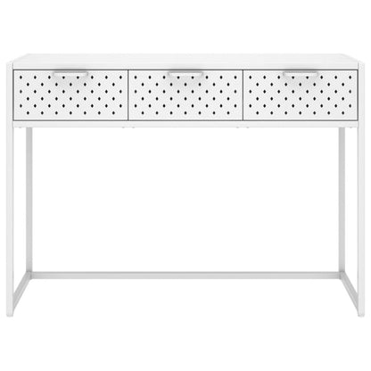 Tavolo Consolle Bianco 106x35x75 cm in Acciaio
