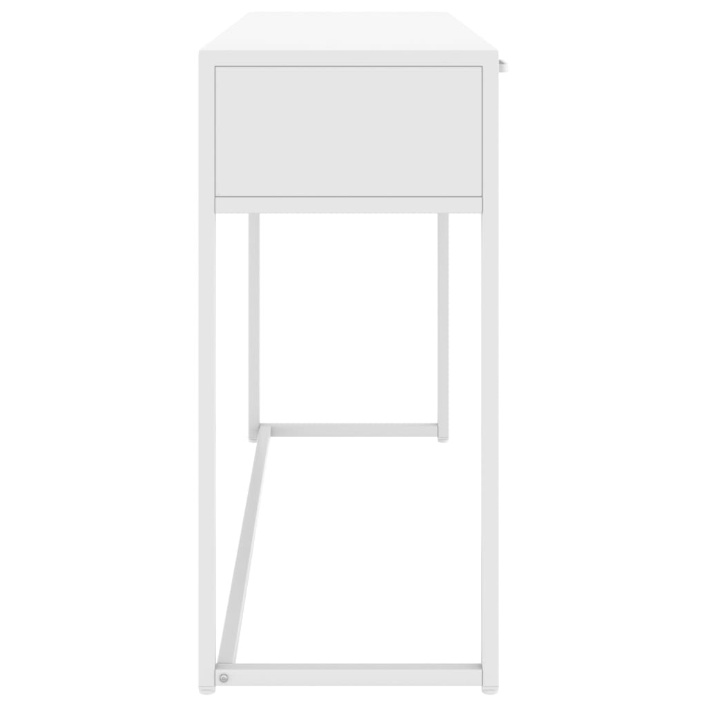 Tavolo Consolle Bianco 106x35x75 cm in Acciaio