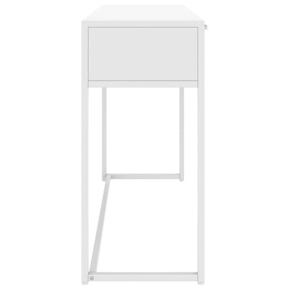 Tavolo Consolle Bianco 106x35x75 cm in Acciaio