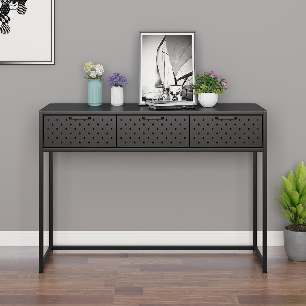Tavolo Consolle Antracite 106x35x75 cm in Acciaio