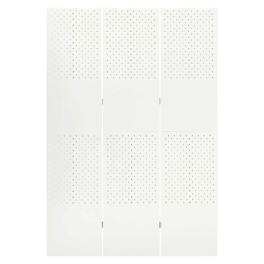 Paravento a 3 Pannelli Bianco 120x180 cm in Acciaio