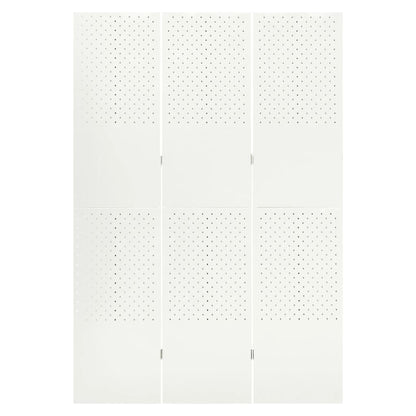 Paravento a 3 Pannelli Bianco 120x180 cm in Acciaio