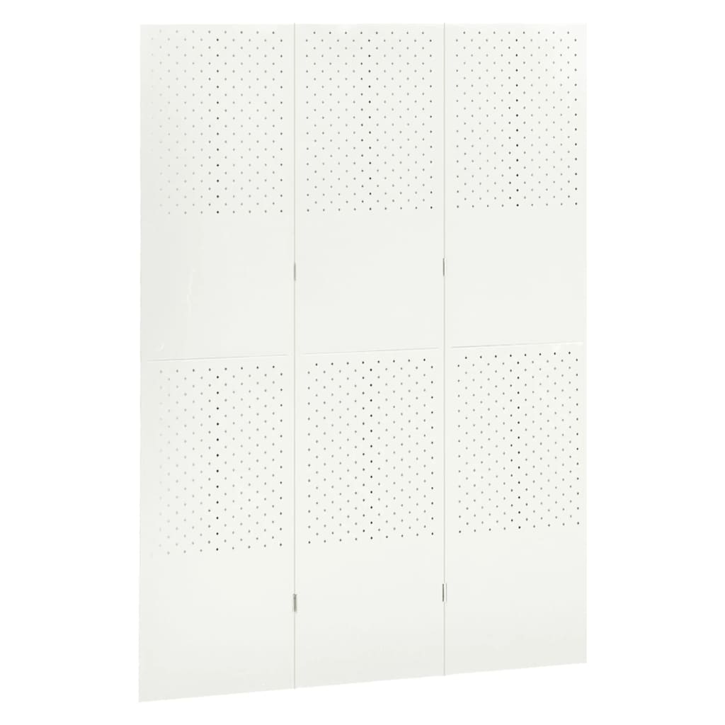 Paravento a 3 Pannelli Bianco 120x180 cm in Acciaio