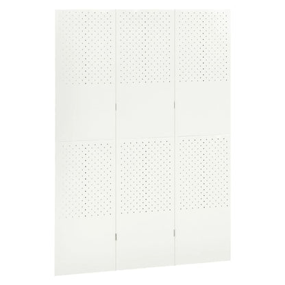 Paravento a 3 Pannelli Bianco 120x180 cm in Acciaio