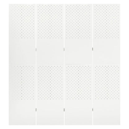 Paravento a 4 Pannelli Bianco 160x180 cm in Acciaio