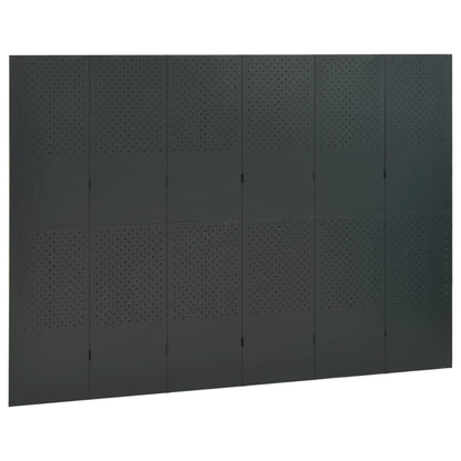 Paravento a 6 Pannelli Antracite 240x180 cm in Acciaio