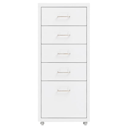 Schedario Mobile Bianco 28x41x69 cm in Metallo