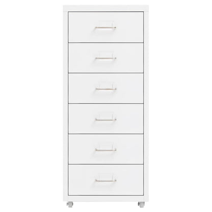 Schedario Mobile Bianco 28x41x69 cm in Metallo