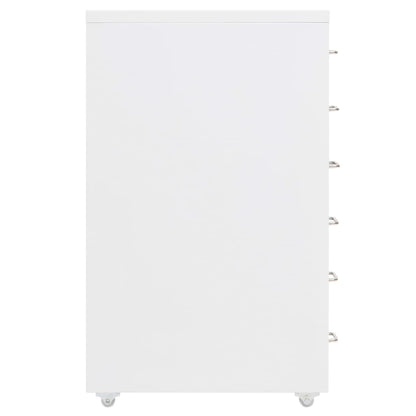 Schedario Mobile Bianco 28x41x69 cm in Metallo