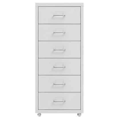 Schedario Mobile Grigio 28x41x69 cm in Metallo