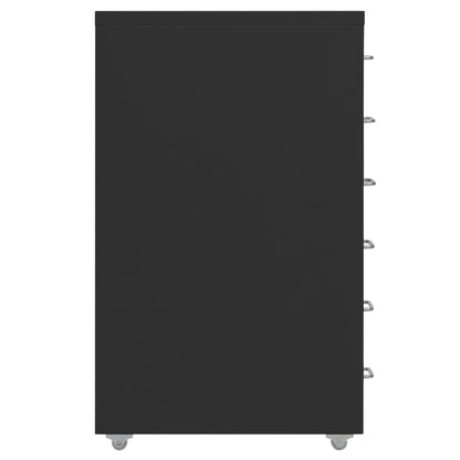 Schedario Mobile Nero 28x41x69 cm in Metallo