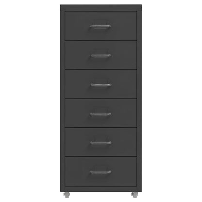 Schedario Mobile Antracite 28x41x69 cm in Metallo