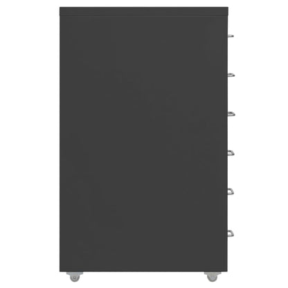 Schedario Mobile Antracite 28x41x69 cm in Metallo