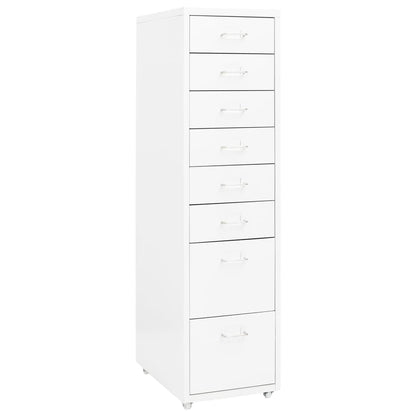Schedario Mobile Bianco 28x41x109 cm in Metallo