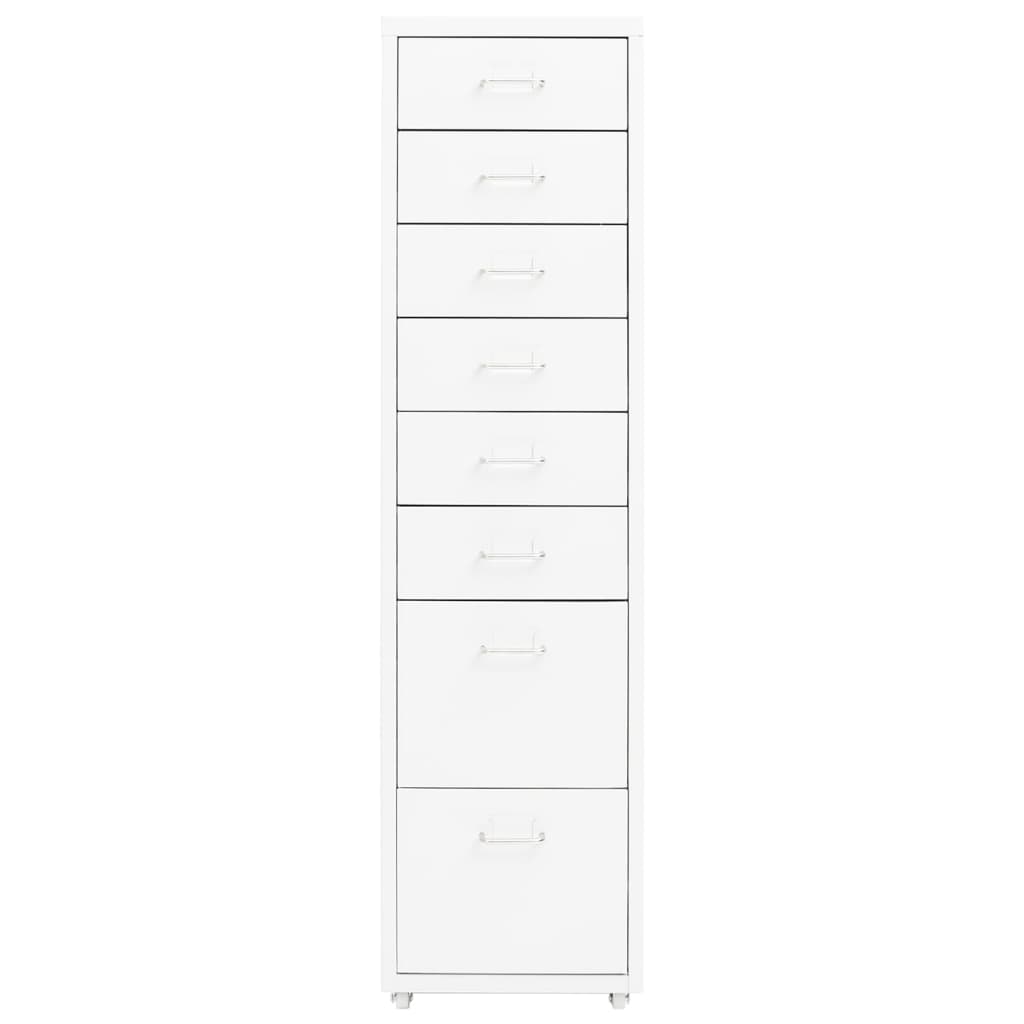 Schedario Mobile Bianco 28x41x109 cm in Metallo