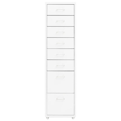 Schedario Mobile Bianco 28x41x109 cm in Metallo