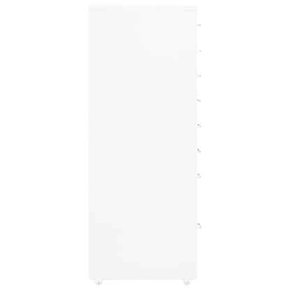 Schedario Mobile Bianco 28x41x109 cm in Metallo