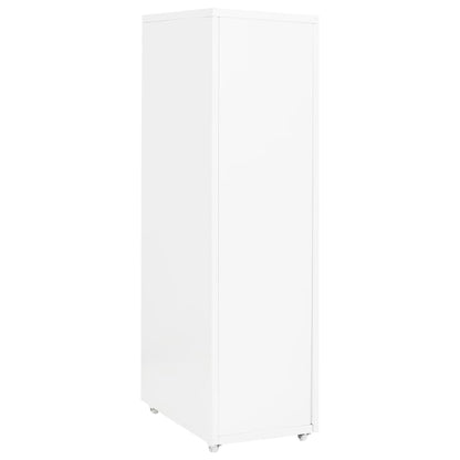 Schedario Mobile Bianco 28x41x109 cm in Metallo