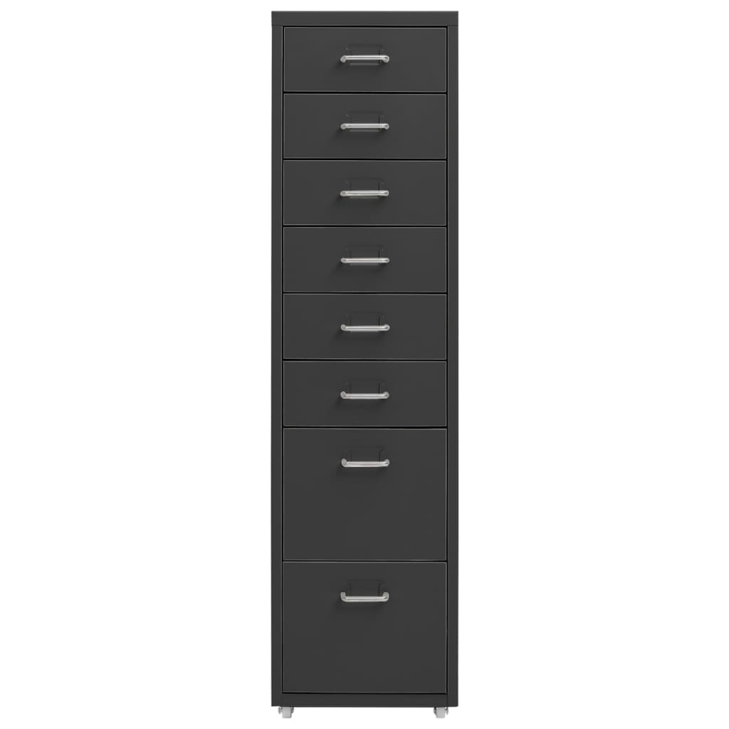 Schedario Mobile Antracite 28x41x109 cm in Metallo