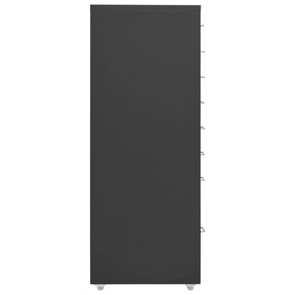 Schedario Mobile Antracite 28x41x109 cm in Metallo