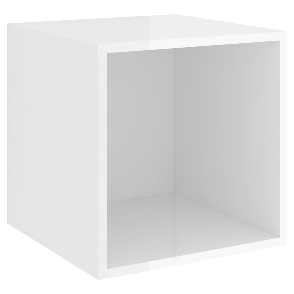 Set Mobili TV 5 pz Bianco Lucido in Legno Multistrato