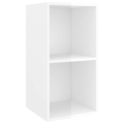 Set Mobili TV 3 pz Bianco Lucido in Legno Multistrato