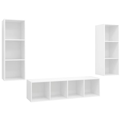 Set Mobile TV 3 pz Bianco in Truciolato