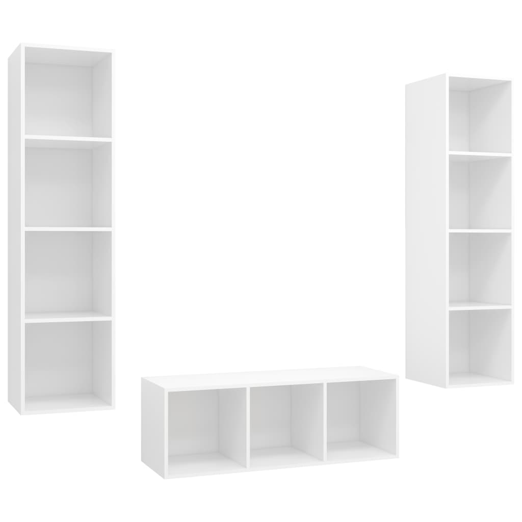Set Mobile TV 3 pz Bianco in Truciolato