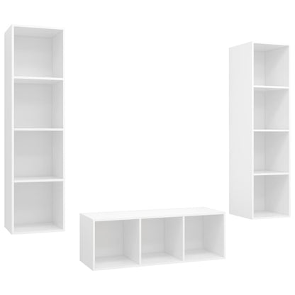 Set Mobile TV 3 pz Bianco in Truciolato