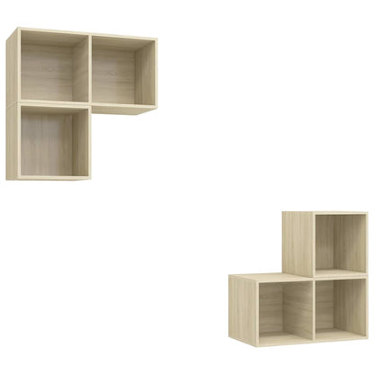 Set Porta TV 4 pz Rovere Sonoma in Truciolato